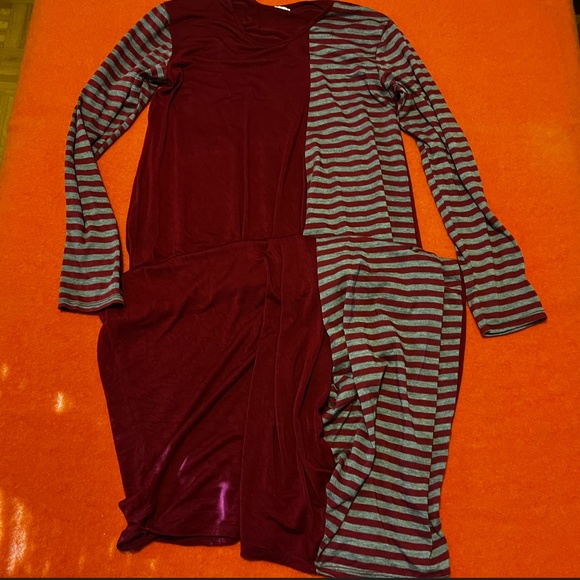 Vintage boho Lagenlook long sleeve balloon jersey midi dress made in Italy EUC - Picture 4 of 12